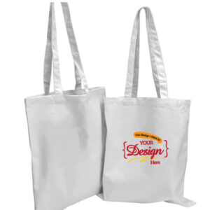 White Canvas Cotton Tote Bag 15” W x 16” H - 8oz